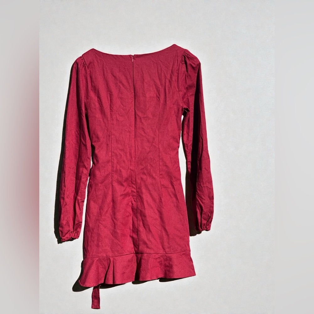 Princess Polly The Villa Mini Dress In Burgundy Size 6 - Picture 14 of 15